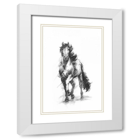 Dynamic Equestrian I White Modern Wood Framed Art Print with Double Matting by Harper, Ethan