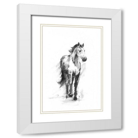 Dynamic Equestrian II White Modern Wood Framed Art Print with Double Matting by Harper, Ethan