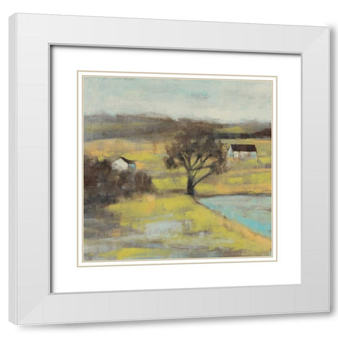Pastoral Mist II White Modern Wood Framed Art Print with Double Matting by Goldberger, Jennifer