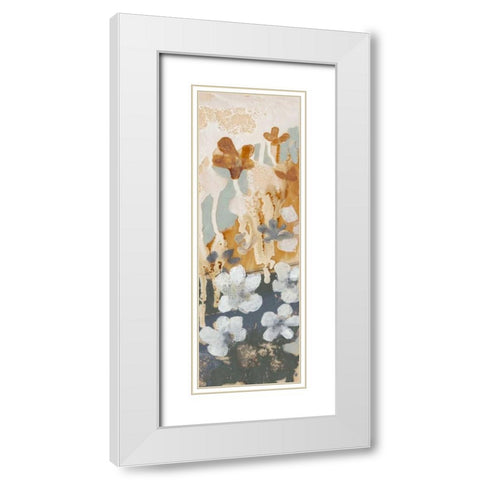 Drippy Flower Abstract II White Modern Wood Framed Art Print with Double Matting by Goldberger, Jennifer