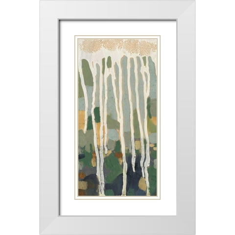 Mosaic Treeline I White Modern Wood Framed Art Print with Double Matting by Goldberger, Jennifer