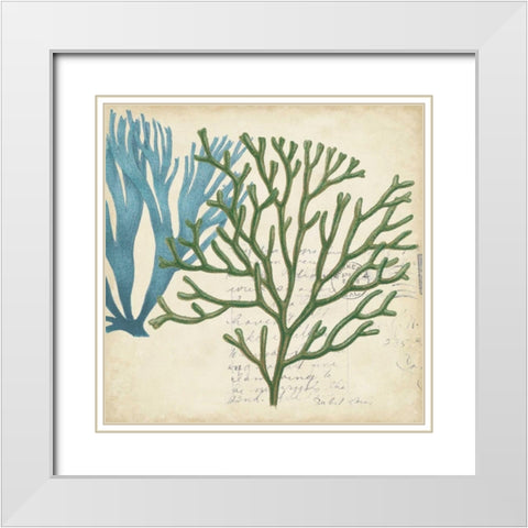 Seaweed Overlay I White Modern Wood Framed Art Print with Double Matting by Studio W