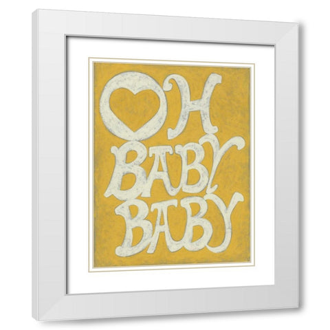 Oh Baby, Baby White Modern Wood Framed Art Print with Double Matting by Zarris, Chariklia