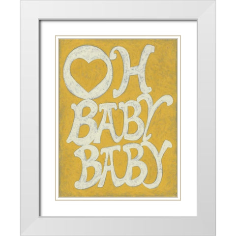 Oh Baby, Baby White Modern Wood Framed Art Print with Double Matting by Zarris, Chariklia