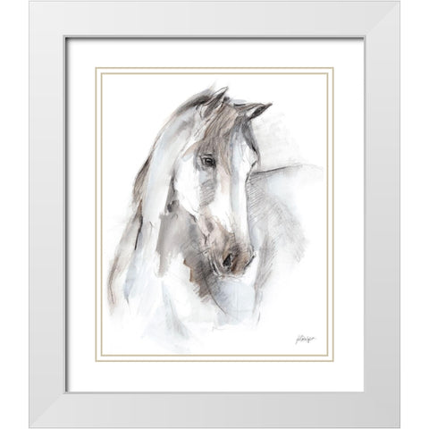 Watercolor Equine Study I White Modern Wood Framed Art Print with Double Matting by Harper, Ethan