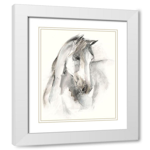 Watercolor Equine Study I White Modern Wood Framed Art Print with Double Matting by Harper, Ethan