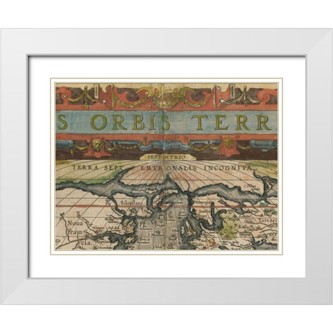 Antique World Map Grid II White Modern Wood Framed Art Print with Double Matting by Vision Studio