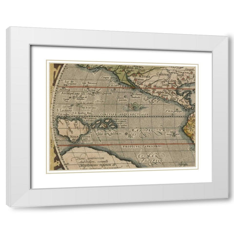 Antique World Map Grid IV White Modern Wood Framed Art Print with Double Matting by Vision Studio