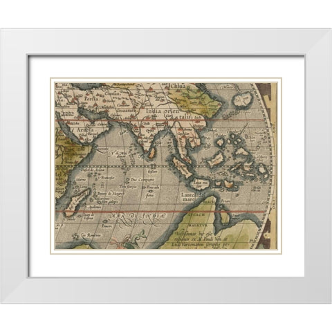 Antique World Map Grid VI White Modern Wood Framed Art Print with Double Matting by Vision Studio