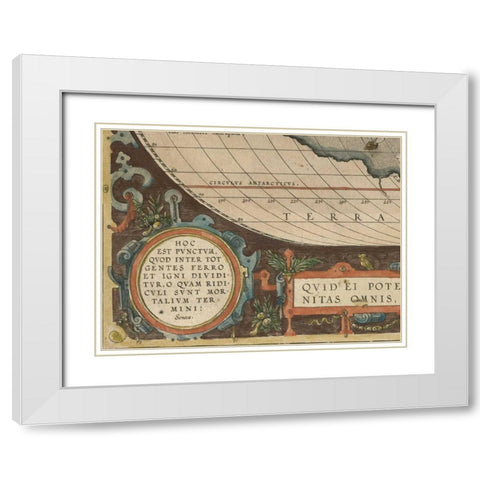 Antique World Map Grid VII White Modern Wood Framed Art Print with Double Matting by Vision Studio