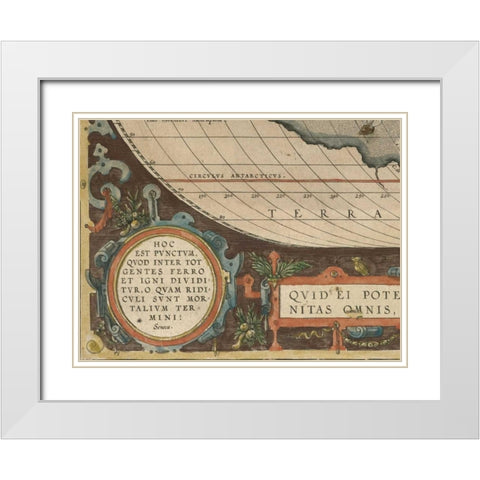 Antique World Map Grid VII White Modern Wood Framed Art Print with Double Matting by Vision Studio