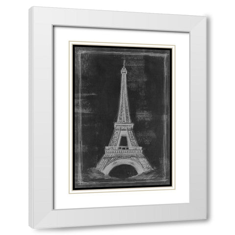 European Icon Blueprint I White Modern Wood Framed Art Print with Double Matting by Harper