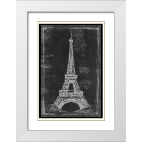 European Icon Blueprint I White Modern Wood Framed Art Print with Double Matting by Harper