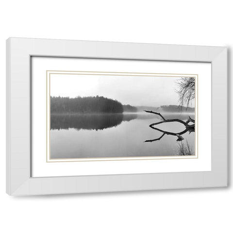 Croton Resevoir White Modern Wood Framed Art Print with Double Matting by McLoughlin, James