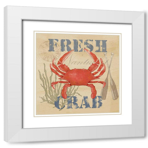 Wild Caught Crab White Modern Wood Framed Art Print with Double Matting by Reynolds, Jade