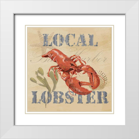 Wild Caught Lobster White Modern Wood Framed Art Print with Double Matting by Reynolds, Jade