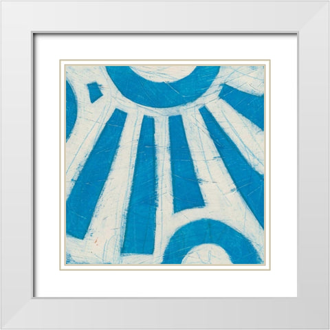 Spectrum Hieroglyph V White Modern Wood Framed Art Print with Double Matting by Vess, June Erica