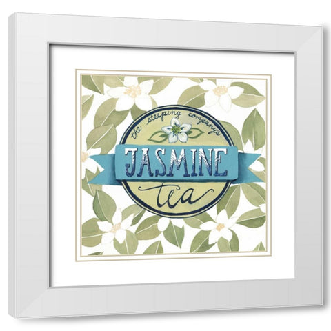 Tea Label I White Modern Wood Framed Art Print with Double Matting by Popp, Grace