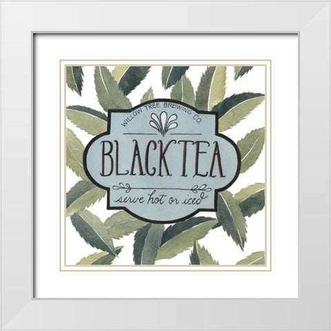 Tea Label II White Modern Wood Framed Art Print with Double Matting by Popp, Grace