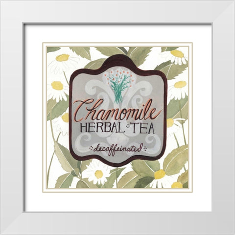 Tea Label IV White Modern Wood Framed Art Print with Double Matting by Popp, Grace