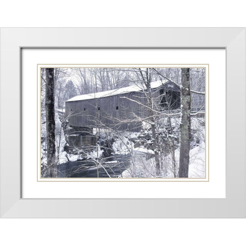 Bulls Bridge White Modern Wood Framed Art Print with Double Matting by McLoughlin, James
