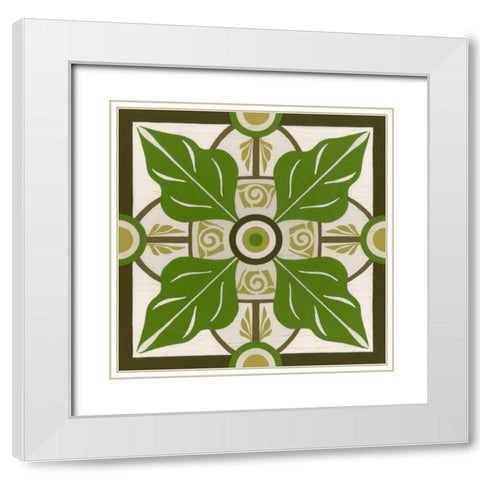 Non-Embellished Palm Motif IV White Modern Wood Framed Art Print with Double Matting by Vess, June Erica