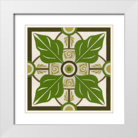 Non-Embellished Palm Motif IV White Modern Wood Framed Art Print with Double Matting by Vess, June Erica