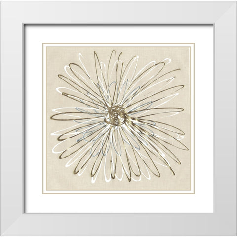 Atomic Flower I White Modern Wood Framed Art Print with Double Matting by Stramel, Renee W.
