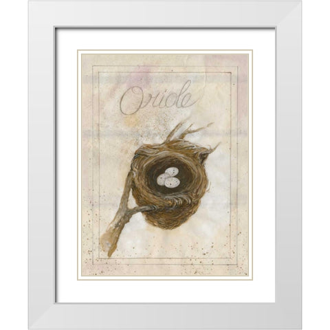Nest - Oriole White Modern Wood Framed Art Print with Double Matting by Della-Piana, Elissa