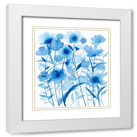 Cobalt Sway II White Modern Wood Framed Art Print with Double Matting by Popp, Grace