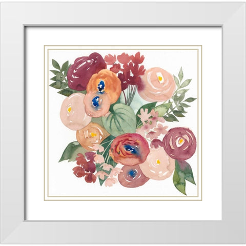 Pirouette Posy I White Modern Wood Framed Art Print with Double Matting by Popp, Grace