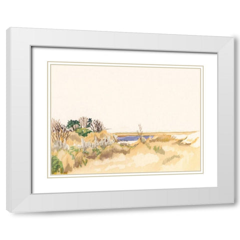 Minimalist Coastline III White Modern Wood Framed Art Print with Double Matting by Miller, Dianne