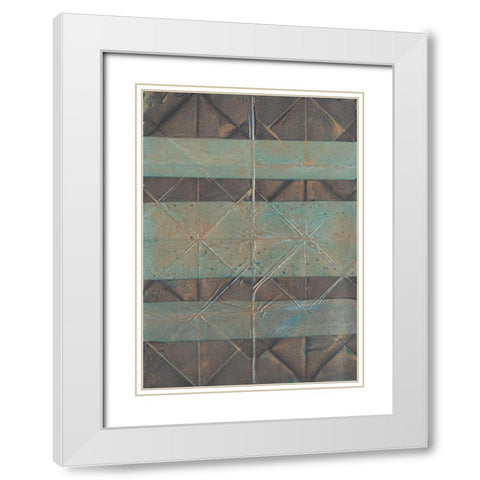 Embossed Patina II White Modern Wood Framed Art Print with Double Matting by Lam, Van