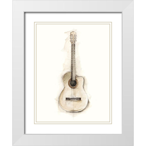 Ethans Guitar II White Modern Wood Framed Art Print with Double Matting by Harper, Ethan