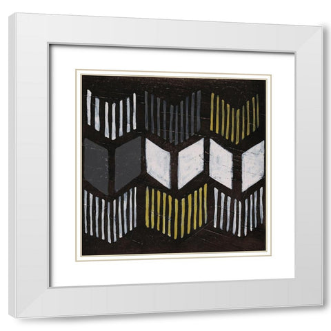Algorithm III White Modern Wood Framed Art Print with Double Matting by Vess, June Erica