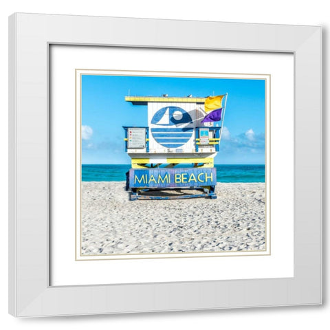 Miami Beach II White Modern Wood Framed Art Print with Double Matting by Silver, Richard