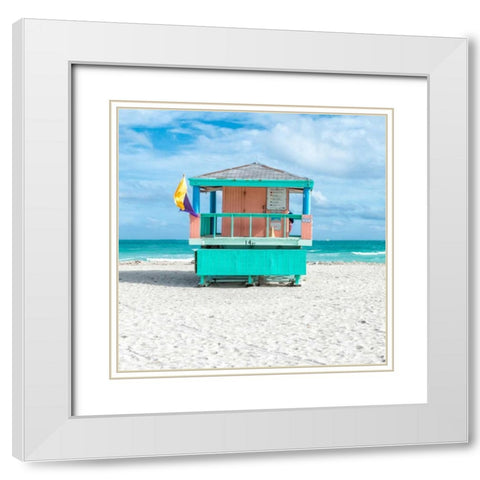 Miami Beach VI White Modern Wood Framed Art Print with Double Matting by Silver, Richard