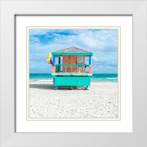 Miami Beach VI White Modern Wood Framed Art Print with Double Matting by Silver, Richard