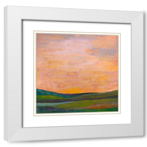Vivid Layered Landscape I White Modern Wood Framed Art Print with Double Matting by Altug, Mehmet