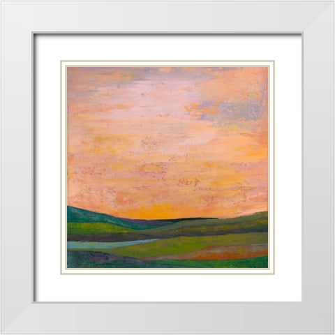 Vivid Layered Landscape I White Modern Wood Framed Art Print with Double Matting by Altug, Mehmet