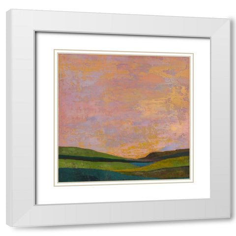 Vivid Layered Landscape II White Modern Wood Framed Art Print with Double Matting by Altug, Mehmet