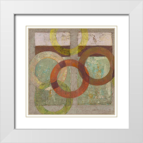 Circles Textured I White Modern Wood Framed Art Print with Double Matting by Altug, Mehmet