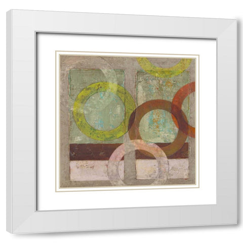 Circles Textured II White Modern Wood Framed Art Print with Double Matting by Altug, Mehmet