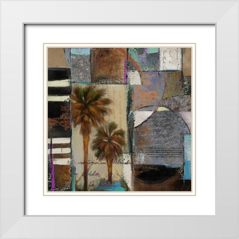 Abstract Palms I White Modern Wood Framed Art Print with Double Matting by Novak, Rick