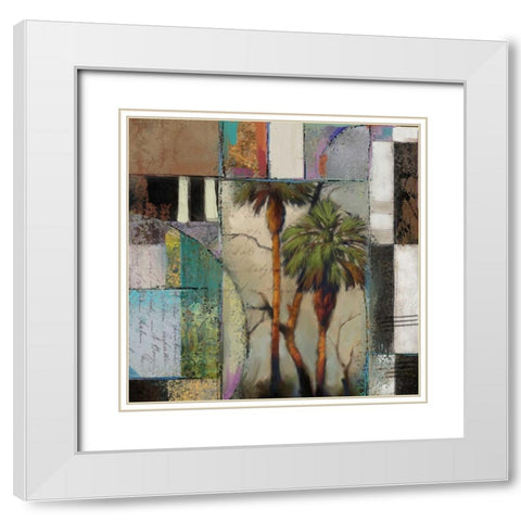 Abstract Palms II White Modern Wood Framed Art Print with Double Matting by Novak, Rick