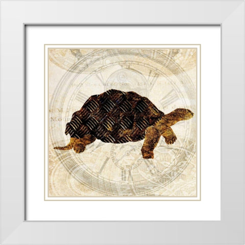 Steam Punk Turtle II White Modern Wood Framed Art Print with Double Matting by Ilosky, Pam