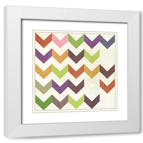 Arrow Pattern I White Modern Wood Framed Art Print with Double Matting by Fagalde, Jarman