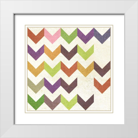 Arrow Pattern I White Modern Wood Framed Art Print with Double Matting by Fagalde, Jarman