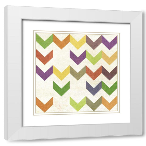 Arrow Pattern II White Modern Wood Framed Art Print with Double Matting by Fagalde, Jarman