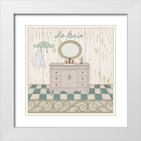 Bain Bleu II White Modern Wood Framed Art Print with Double Matting by Ditzian, Sue